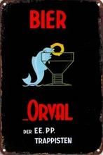 Metalen reclamebord Orval trappist - retro vintage mancave, Verzamelen, Ophalen of Verzenden, Zo goed als nieuw, Reclamebord
