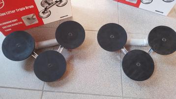 2 glasdrager glaszuiger 3zuignappen 120mm, 150Kg -40% NIEUW beschikbaar voor biedingen