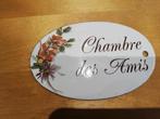 Geëmailleerde plaquette voor deur “Chambre des Amis”, Ophalen of Verzenden
