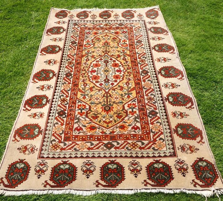 Ancien Tapis Tribal d’Orient MilleFleurs Fin XIXème Siècle, Antiquités & Art, Tapis & Textile, Enlèvement ou Envoi
