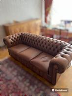 Vintage Leather Chesterfield 3-Seater Sofa + Armchair Set, Maison & Meubles, Autres dimensions, Vintage Leather Chesterfield, Enlèvement