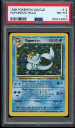 Vaporeon Holo PSA 8 - 12/64 - Jungle 1999, Hobby en Vrije tijd, Verzenden, Zo goed als nieuw, Losse kaart, Foil