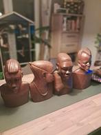 Buste africain 4 pièces hauteur +/- 40cm, Enlèvement ou Envoi