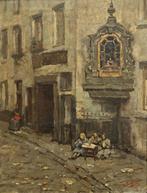 Adrien Segers (1876-1950): Zeehondstraat BXL 1909 (57x67cm), Antiek en Kunst, Kunst | Schilderijen | Klassiek, Ophalen of Verzenden