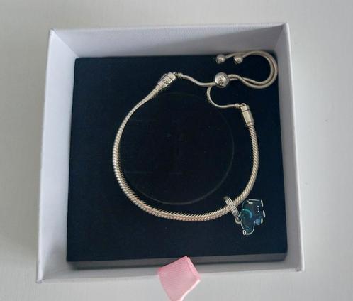 Pandora Charm Olifant hangbedeltje in blauw Murano-glas, Handtassen en Accessoires, Bedels, Nieuw, Pandora, Zilver, Ophalen of Verzenden