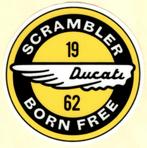 Ducati Scrambler 1962 Born Free sticker, Verzenden