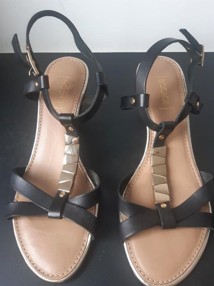 Schoen / Sandaaltjes Bocage Zwart Maat 39., Kleding | Dames, Schoenen, Zo goed als nieuw, Sandalen of Muiltjes, Zwart, Ophalen of Verzenden