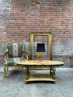 Vintage salon of koffietafel onyx/messing met vissenkoppen, Enlèvement