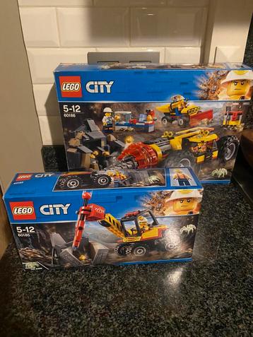 Mooie set LEGO mijnbouw (60185 en 60186) beschikbaar voor biedingen