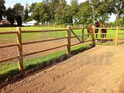 doorsteek omheining afrastering rijbak houten palen, Dieren en Toebehoren, Stalling en Weidegang, Weidegang