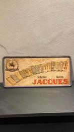 Jacques chocolade blikken bord., Ophalen of Verzenden, Zo goed als nieuw, Reclamebord