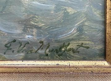 Olie schilderij op paneel havenzicht  beschikbaar voor biedingen