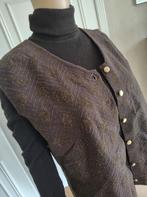 vintage handgemaakte gilet, Kleding | Dames, Bodywarmers, Vintage, Ophalen of Verzenden, Zo goed als nieuw, Bruin