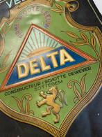 DELTA fietsen oud reclamebord 1934, Verzamelen, Ophalen of Verzenden, Gebruikt, Reclamebord