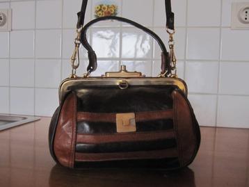 Sac Ted Lapidus cuir véritable marron/cognac - Vintage 1970 beschikbaar voor biedingen