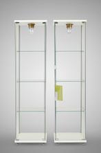 Glazen Vitrinekasten met verlichting (€125/st, 2st), Ophalen, Minder dan 50 cm, 150 tot 200 cm, 25 tot 50 cm