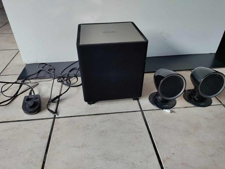 Enceinte Hercules 2.1, Computers en Software, Pc speakers, Gebruikt, Audiokanaal 2.1, Ophalen