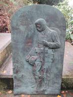 Bronzen herinneringsplaat Duitse soldaat met pickelhaube TOP, Ophalen of Verzenden