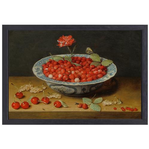 Nature morte aux fraises dans un bol en porcelaine - Jacob v, Maison & Meubles, Accessoires pour la Maison | Peintures, Dessins & Photos