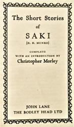The Short Stories of Saki (H. H. Munro) - 1936 - Chr. Morley, Europe autre, Utilisé, Envoi, Hector Hugh Munro
