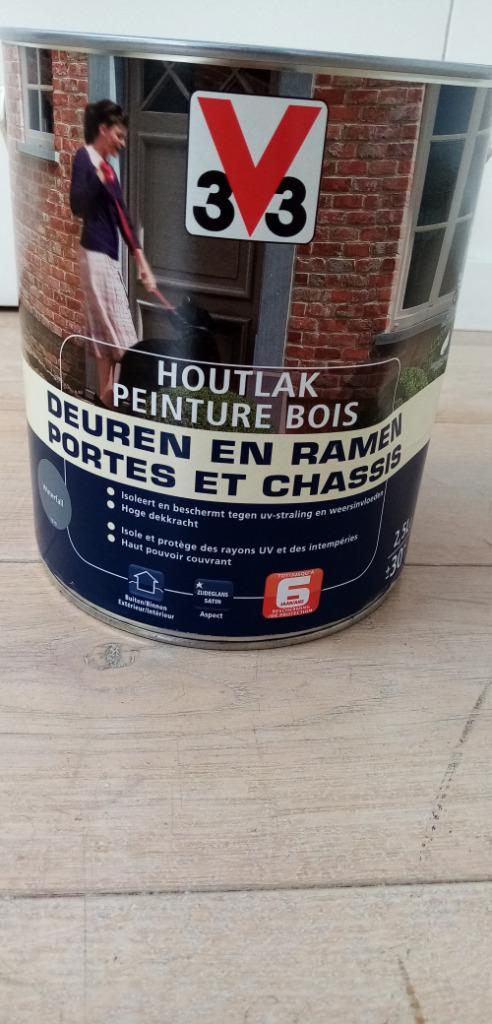 Houtverf V33 Waterfall grijze deur/kozijn 2,5L Nieuw 47€, Doe-het-zelf en Bouw, Verf, Beits en Lak, Nieuw, Verf, Minder dan 5 liter