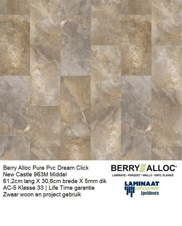 Pvc dream click New Castle 963M tegen inkoop prijs €17,95m2, Huis en Inrichting, Stoffering | Vloerbedekking, Nieuw, Laminaat