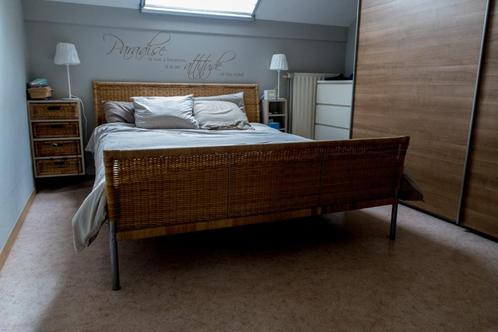 Bed Ikea 160 cm x 200 cm, Maison & Meubles, Chambre à coucher | Lits, Utilisé, 160 cm, 200 cm, Bois, Beige, Enlèvement