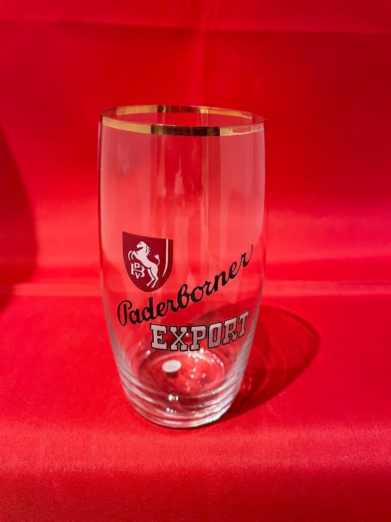 Verre à bière Paderborner Export avec bord doré, Collections, Marques de bière, Enlèvement ou Envoi, Utilisé, Verre ou Verres