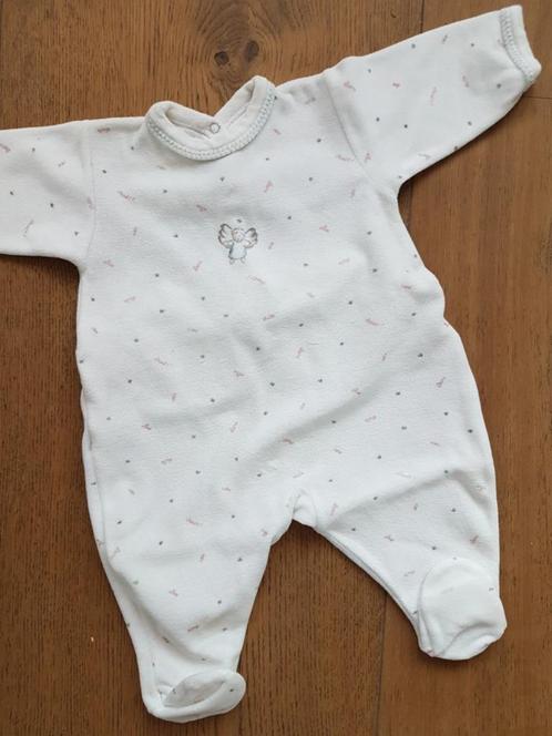 PETIT BATEAU - Pyjama blanc + ange et étoiles - T.3 mois/60, Kinderen en Baby's, Babykleding | Maat 62, Gebruikt, Jongetje of Meisje