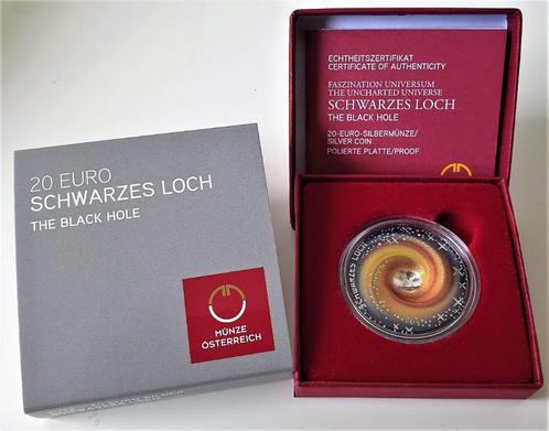 Oostenrijk 20 euro proof Schwarzes Loch 2022, Postzegels en Munten, Munten | Europa | Euromunten, Losse munt, Oostenrijk, Zilver
