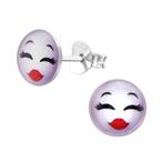 Boucles d'oreilles smiley kiss pour enfants argent sterling, Enlèvement ou Envoi, Neuf, Argent, Boucles d'oreilles