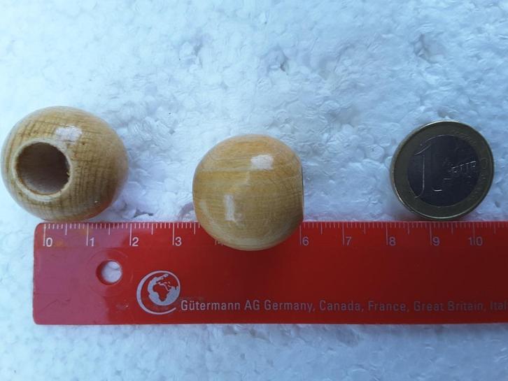 Houten kralen voor macramé 25 mm gelakt natuurlijk hout, Hobby en Vrije tijd, Naaien en Fournituren, Nieuw, Overige typen, Ophalen of Verzenden