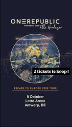 Tickets - one republic 8 oktober, Tickets en Kaartjes, Concerten | Overige, Twee personen, Oktober