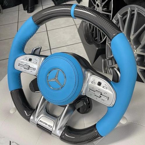 Mercedes carbon stuur compleet op maat blauw, Auto-onderdelen, Besturing, Mercedes-Benz, Nieuw, Ophalen of Verzenden