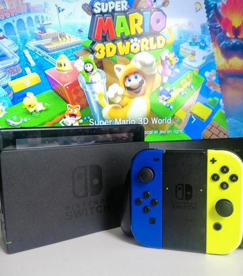 Switch avec Mario 3d World et Bowser Fury, Consoles de jeu & Jeux vidéo, Consoles de jeu | Nintendo Switch, Utilisé, Enlèvement ou Envoi