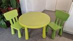 Speeltafel en 2 stoeltjes groen Mammut ikea, Enlèvement, Utilisé