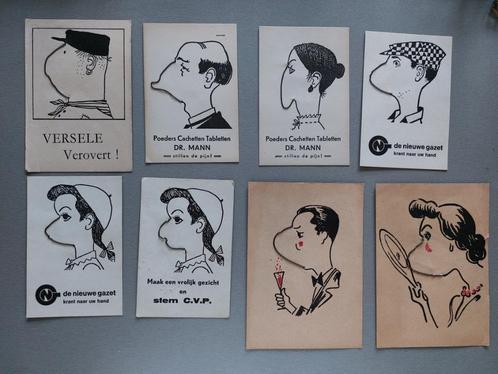8 cartes vintage homme/femme 1000 profil chaîne Mov-I-Graff, Collections, Marques & Objets publicitaires, Comme neuf, Enlèvement ou Envoi