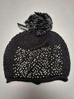 New zwarte en grijze muts met pompon en strass -, Kleding | Dames, Sans marque, Ophalen of Verzenden, Nieuw, Muts