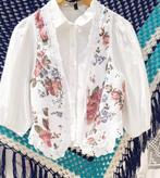 Vintage top van 100% LINEN ROSE, Wit, Ophalen of Verzenden, Zo goed als nieuw, Vintage dressing