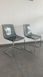 2 Tobias stoelen (grijs/ chroom) Ikea, Huis en Inrichting, Stoelen, Ophalen, Zo goed als nieuw, Vier, Grijs