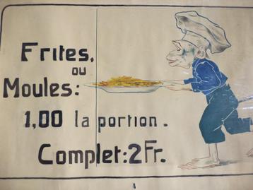 ca1920 L Gouache pastel Publiciteit geschilderde reclame aap beschikbaar voor biedingen