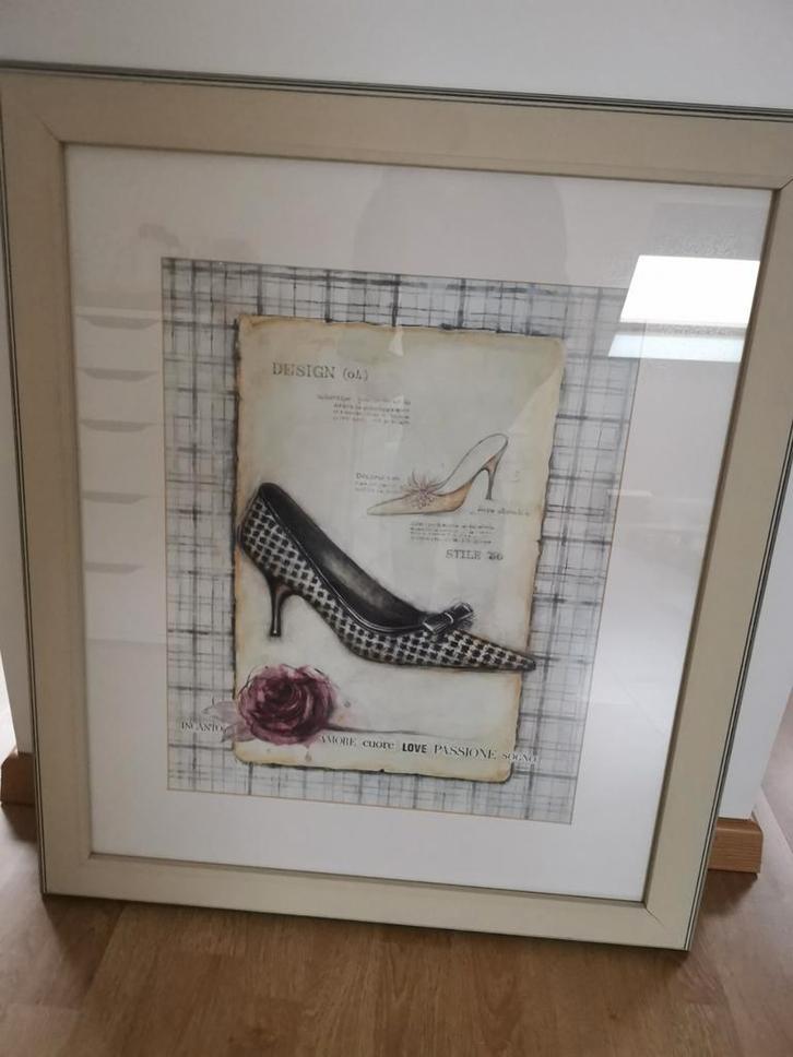 Mooi ingelijste artistieke poster, stijl jaren 50, Maison & Meubles, Accessoires pour la Maison | Cadres, Comme neuf, 50 à 75 cm