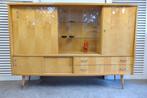 Prachtige vintage midcentury highboard buffetkast, Ophalen, Glas, 100 tot 150 cm, Zo goed als nieuw