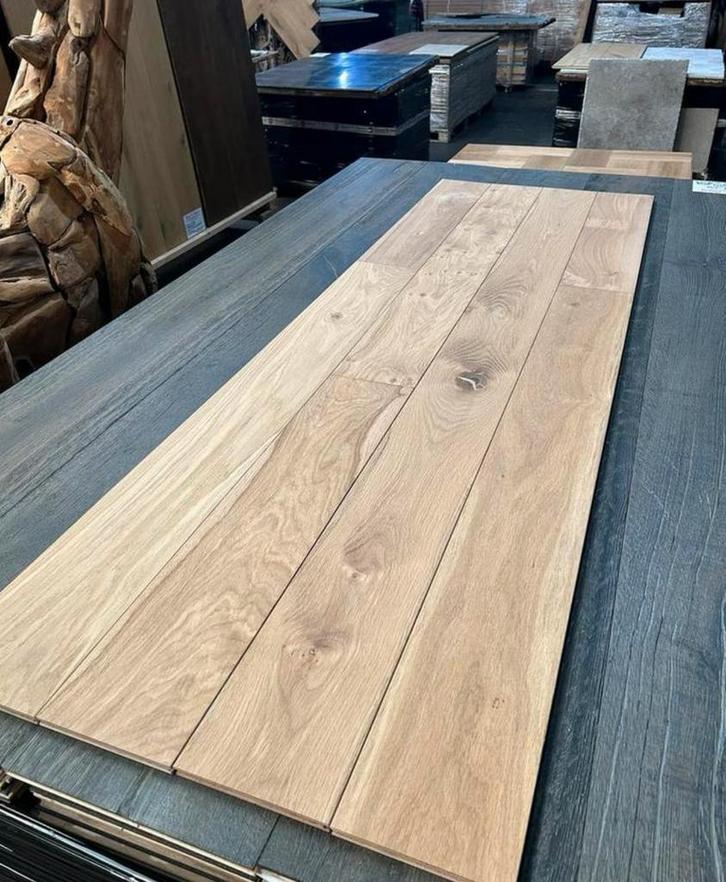 Restpartij 900m2 eiken vloerdelen dakbeschot wandbekleding, Tuin en Terras, Bloempotten, Zo goed als nieuw, Ophalen of Verzenden