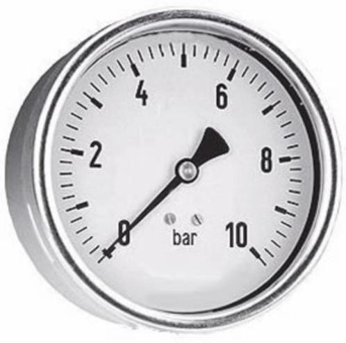Manometer staal | Achteraansluiting | Droog | 0 - 1 bar, Tuin en Terras, Waterpompen, Nieuw, Ophalen of Verzenden