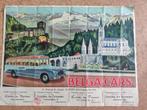 Vintage poster Belga-Cars Lourdes excursies uit 1920, Ophalen of Verzenden