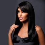 Pruik lang zwart steil haar model Kelly, Envoi, Neuf