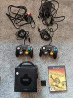 GameCube + manettes, Games en Spelcomputers, Spelcomputers | Nintendo GameCube, Ophalen, Gebruikt, Zwart, Met games