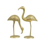 Vintage Koppel Gouden Flamingos XL Koper Messing Beeld 55cm, Animal, Utilisé, Enlèvement ou Envoi