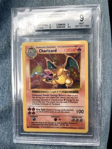 Charizard Shadowless BGS 9, Enlèvement, Comme neuf, Cartes en vrac
